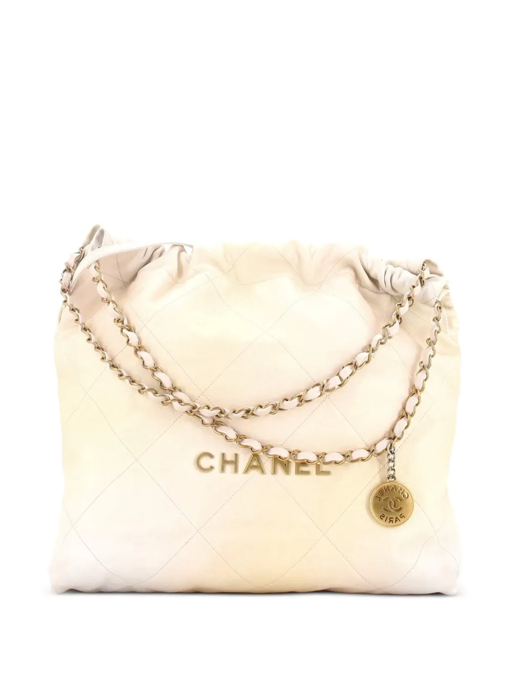 CHANEL Pre-Owned Borsa passepartout 22 media in pelle di vitello trapuntata con catena - Oro