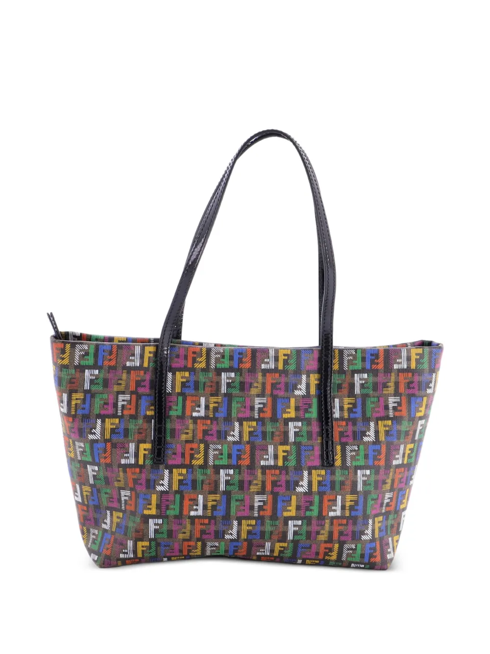 Fendi Pre-Owned Borsa tote Roll piccola in tela cerata con motivo Zucchino - Marrone