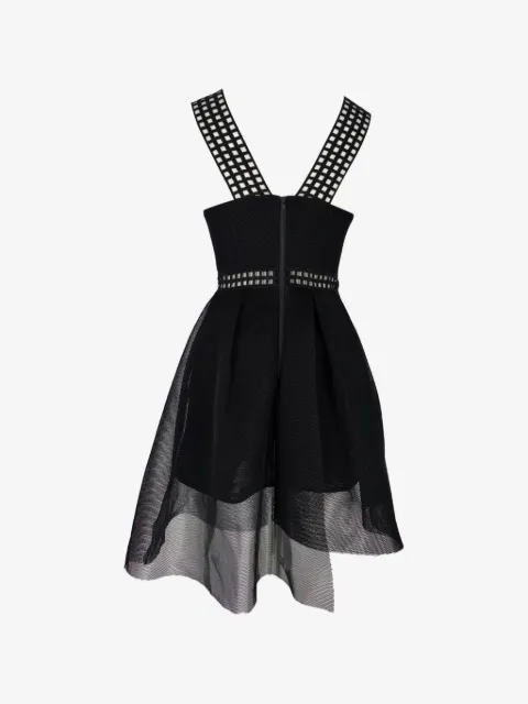 Self-Portrait mesh asymmetric hem dress