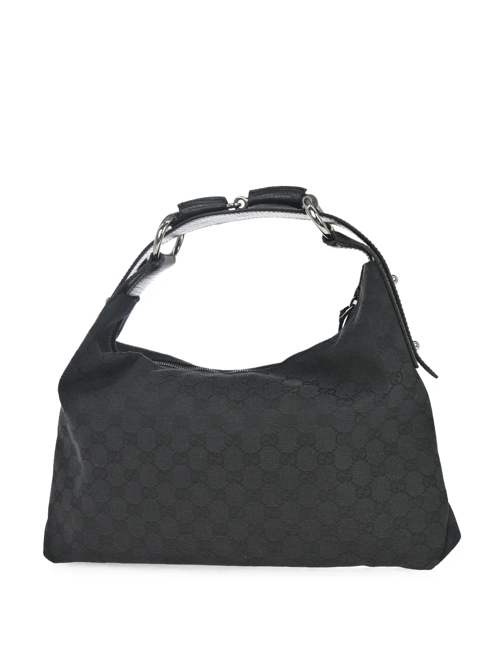 Gucci Pre-Owned 1990-2000s Horsebit GG shoulder bag - Black