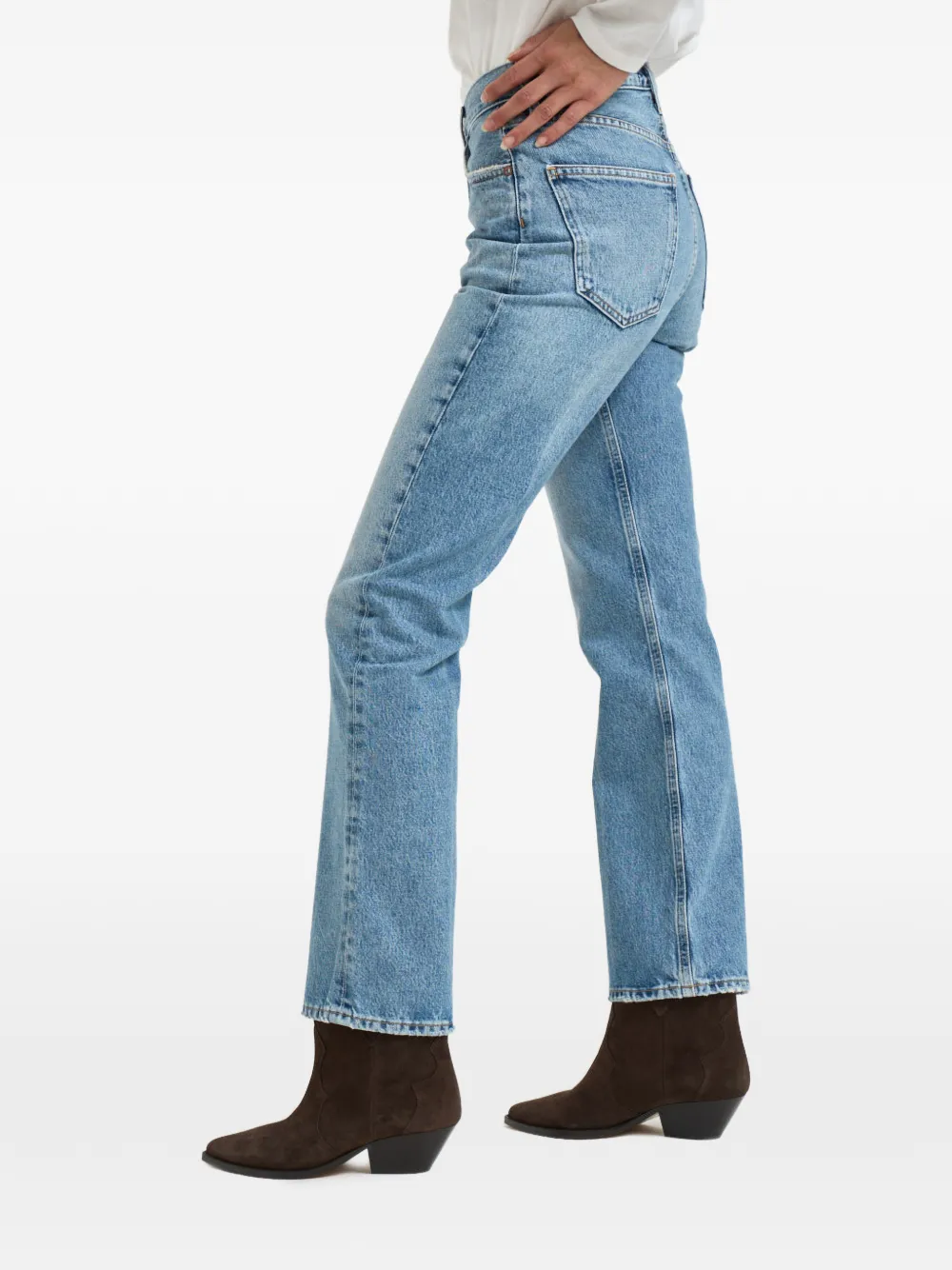 AGOLDE distressed straight-leg jeans - Blau