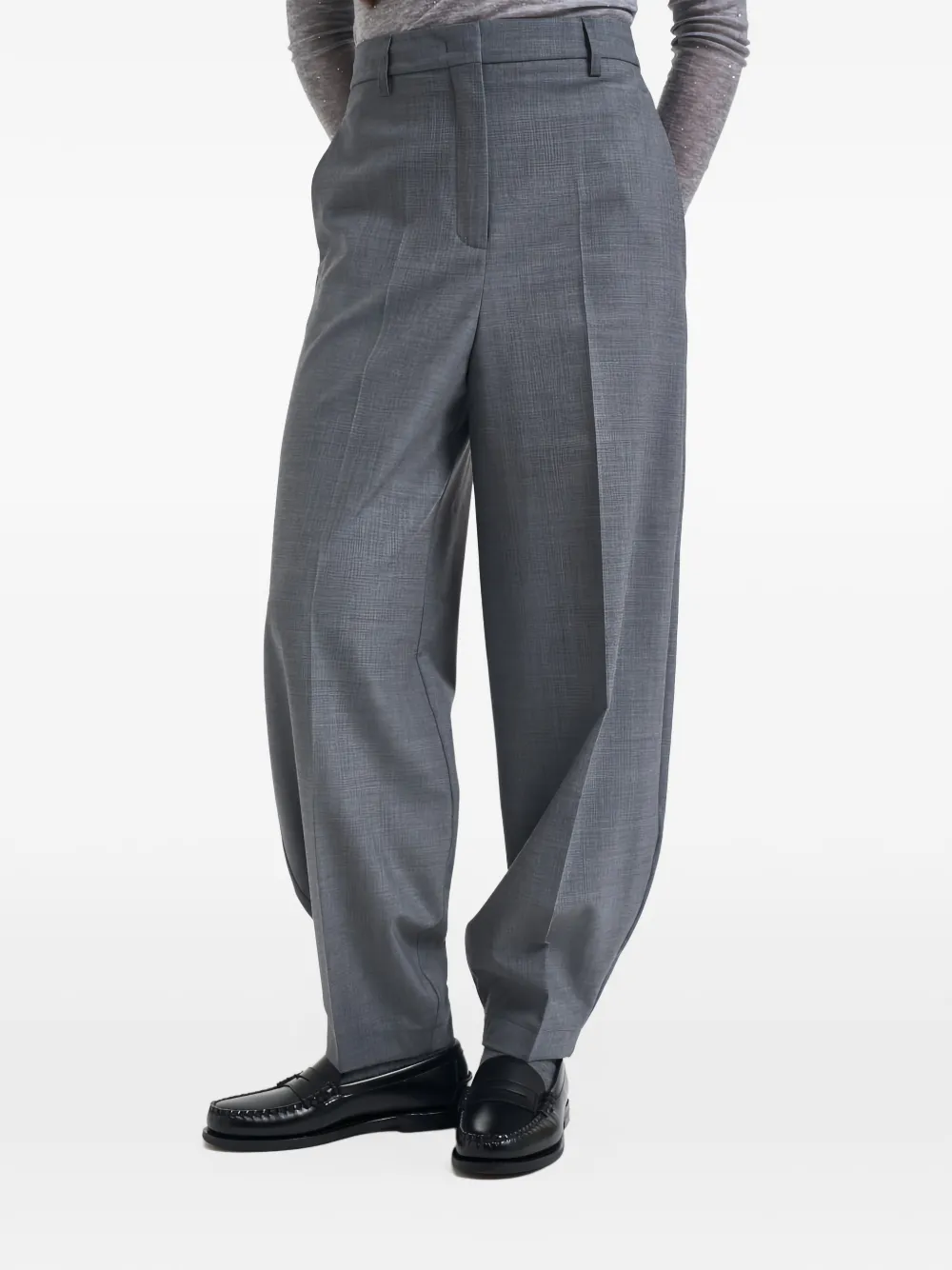 Semicouture pressed-crease tailored trousers Grijs