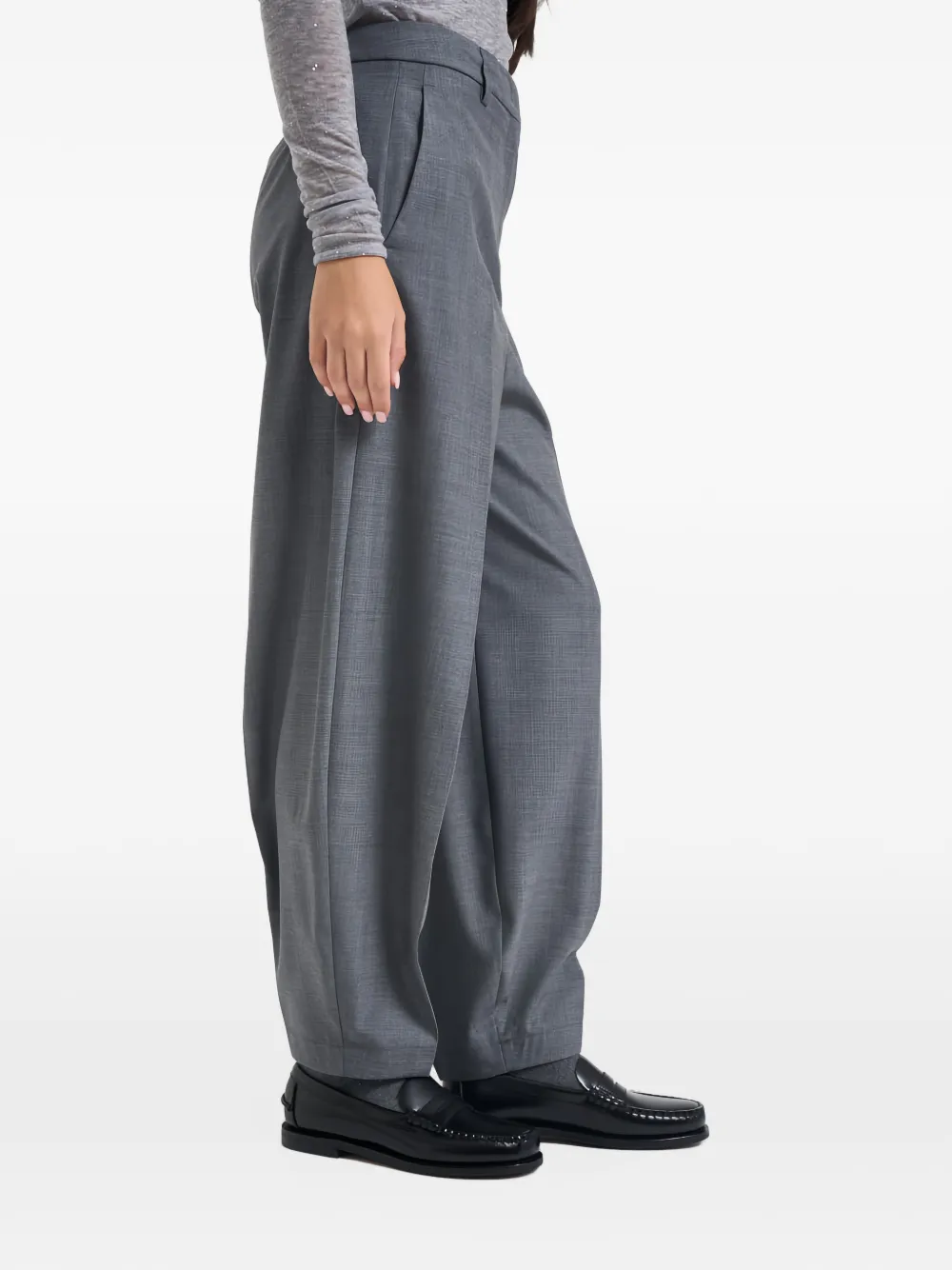 Semicouture pressed-crease tailored trousers Grijs