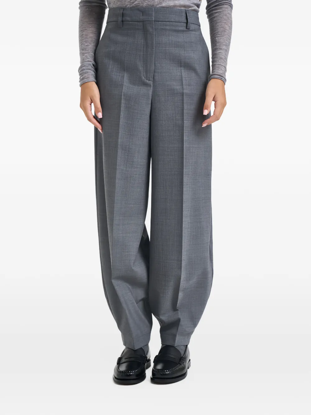 Semicouture pressed-crease tailored trousers Grijs