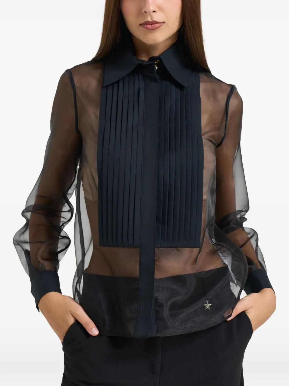 Elisabetta Franchi Doorzichtige blouse Zwart