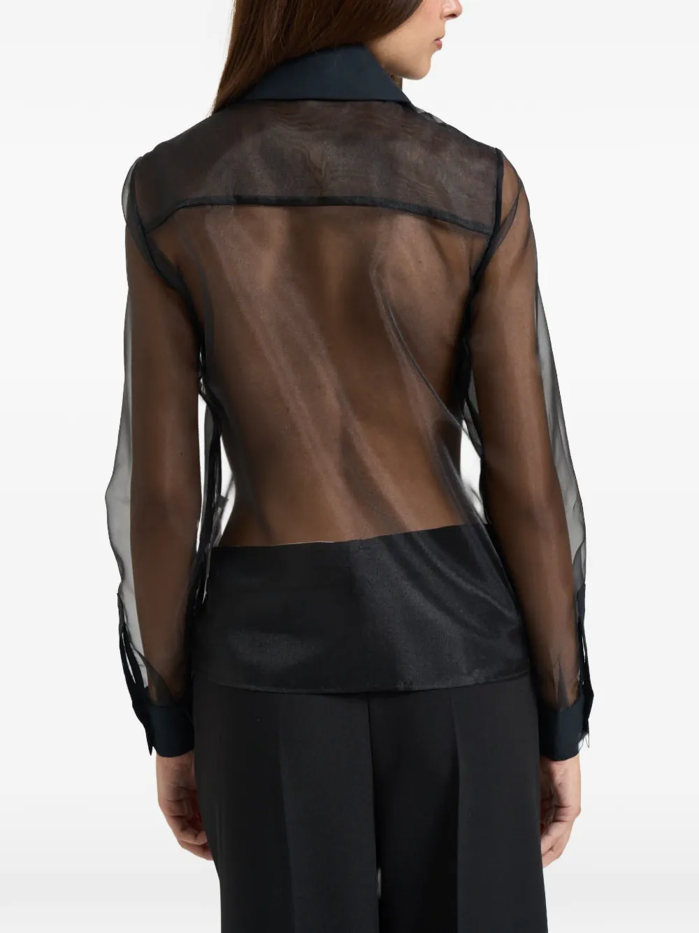 Elisabetta Franchi Doorzichtige blouse Zwart