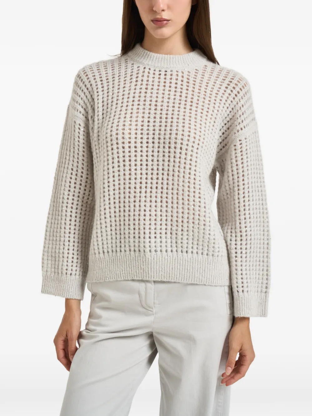 Peserico Maglione con paillettes - Toni neutri