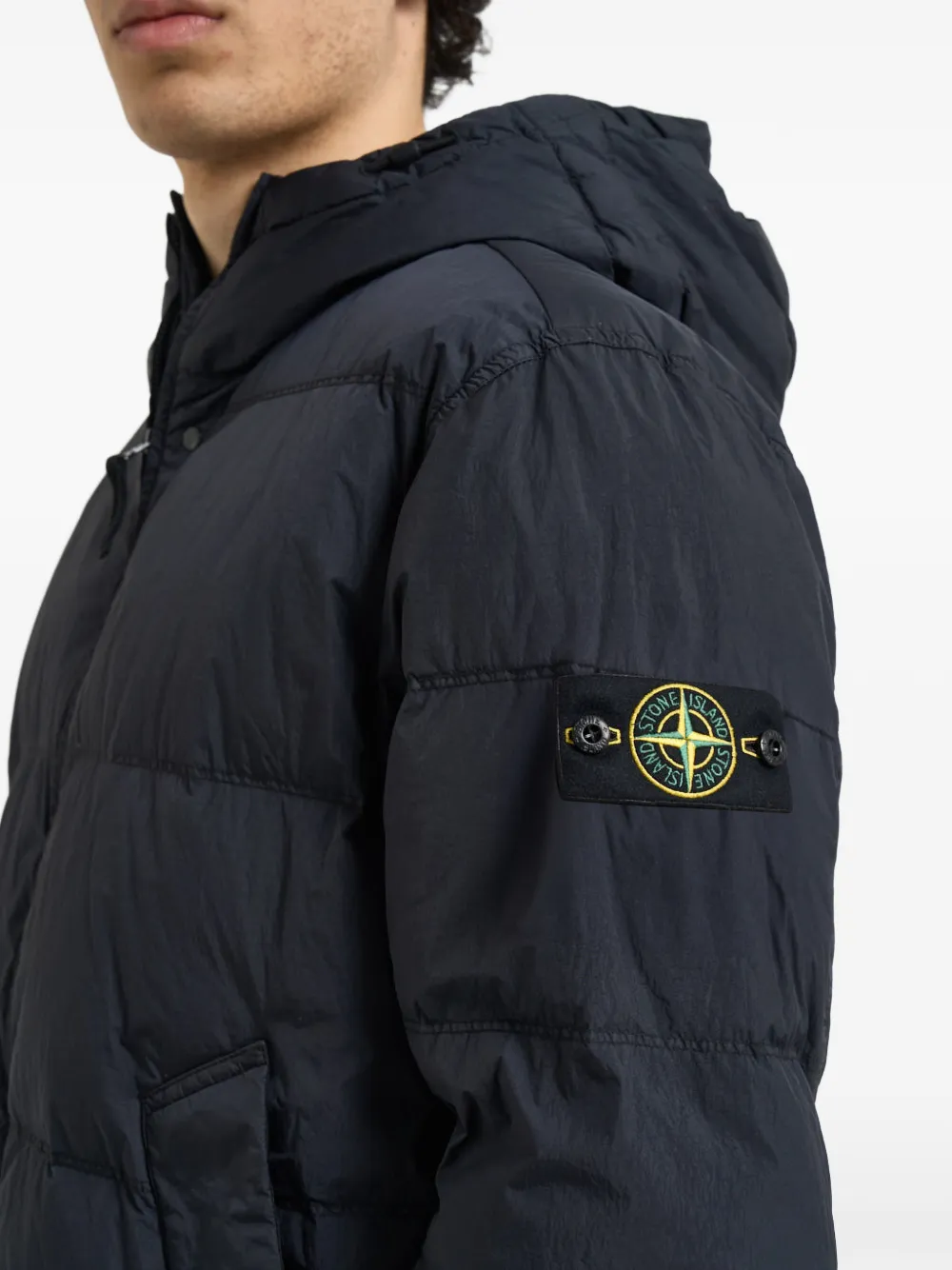 Stone Island 4100037 Reps NY windbestendig donsjack met anti-drop Blauw