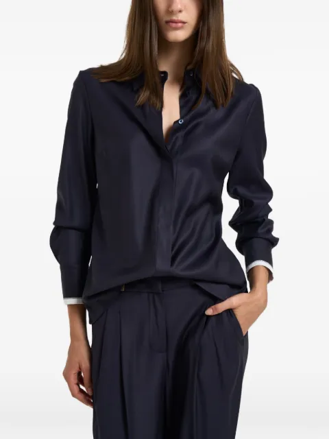 Peserico monili-trimmed long-sleeve shirt