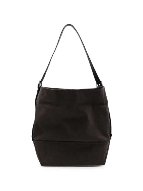 LEMAIRE dark brown cotton belted tote