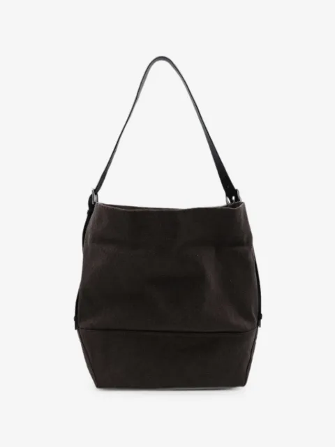 LEMAIRE dark brown cotton belted tote
