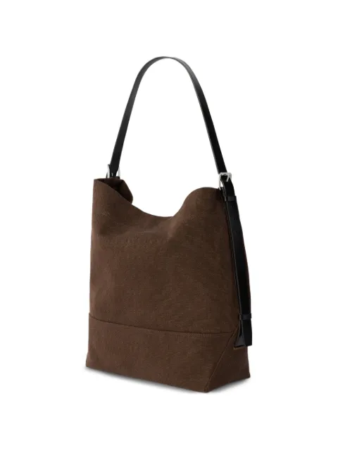 LEMAIRE dark brown cotton belted tote