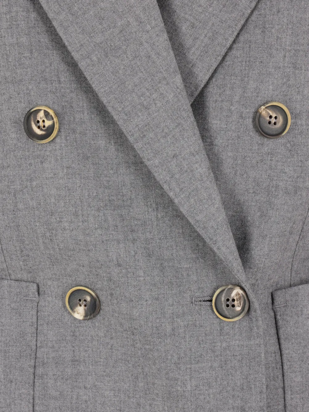 Max Mara Double-breasted Peak-lapels Blazer In Gray