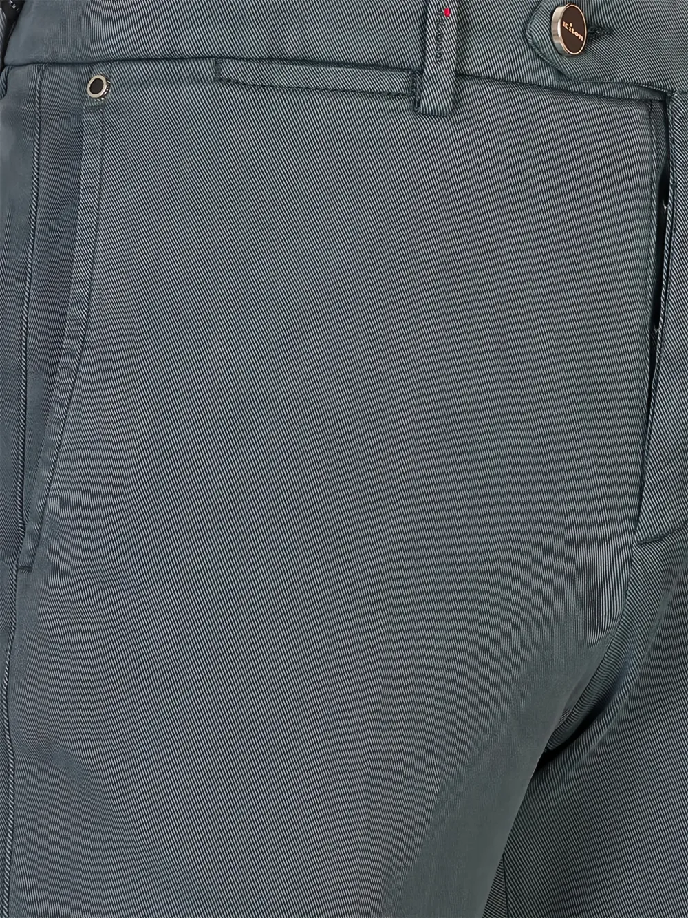 Kiton Straight broek met logopatch Grijs
