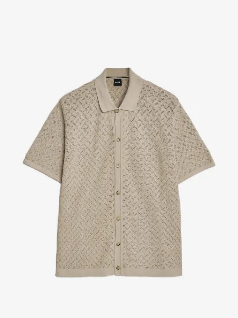 BOSS pointelle-knit short-sleeve jacket