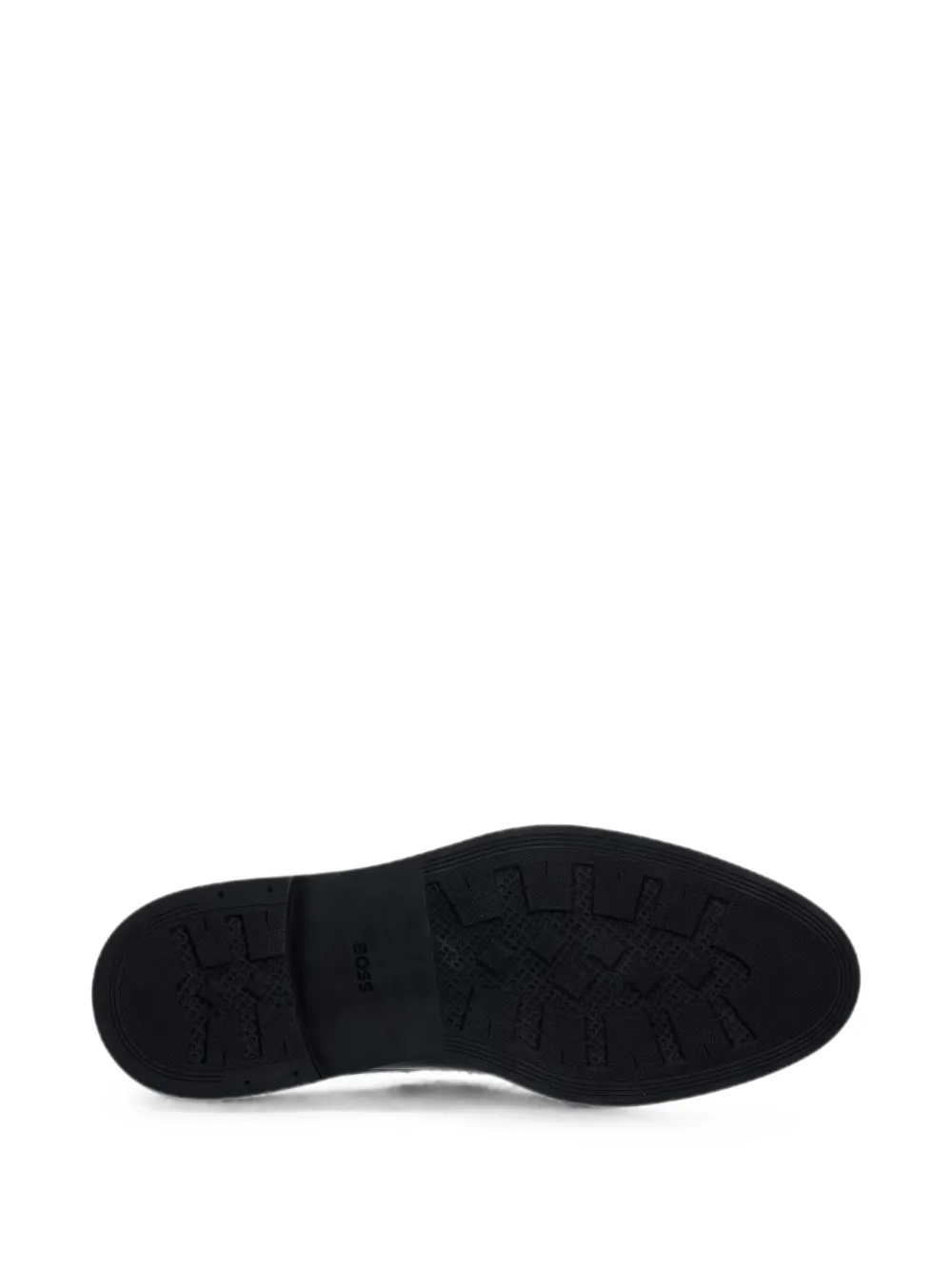 BOSS polished leather derby shoes Zwart