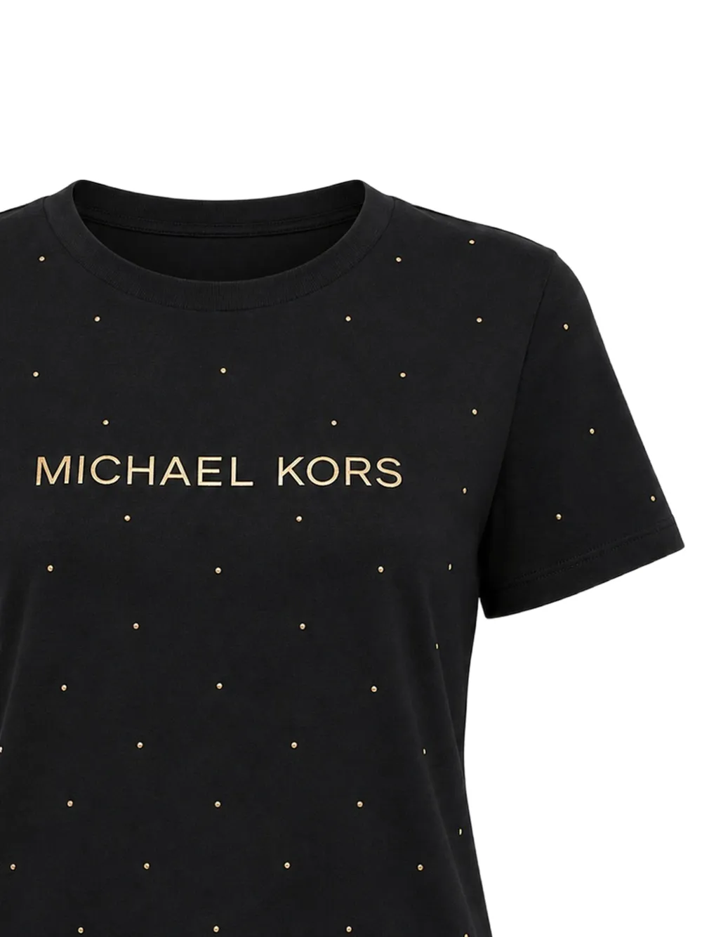 Michael Kors stud-embellished logo-print T-shirt Zwart
