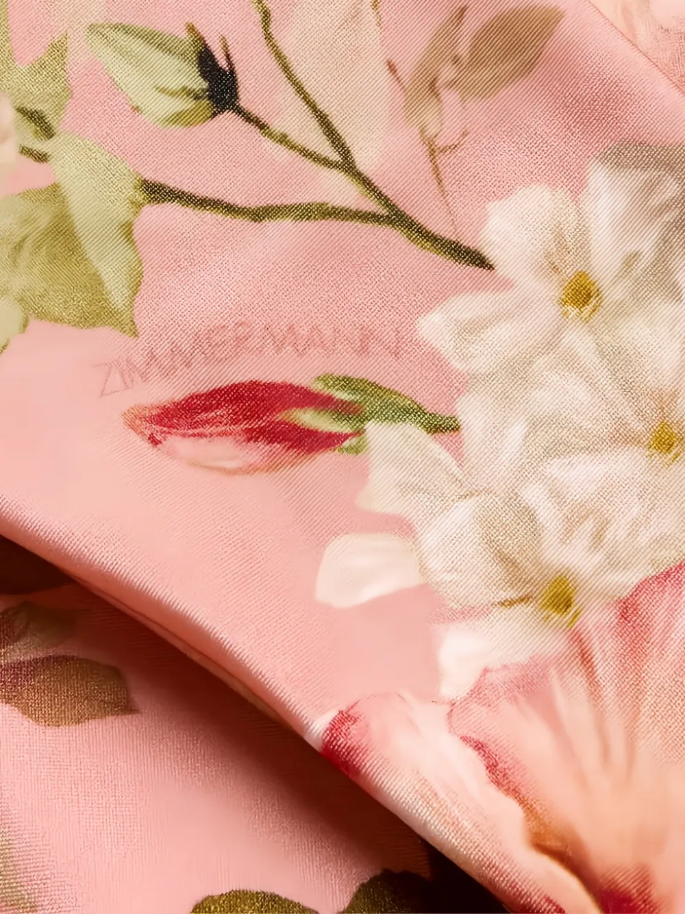 ZIMMERMANN Kids Mahon zwembroek met bloemen-print en ruches Roze