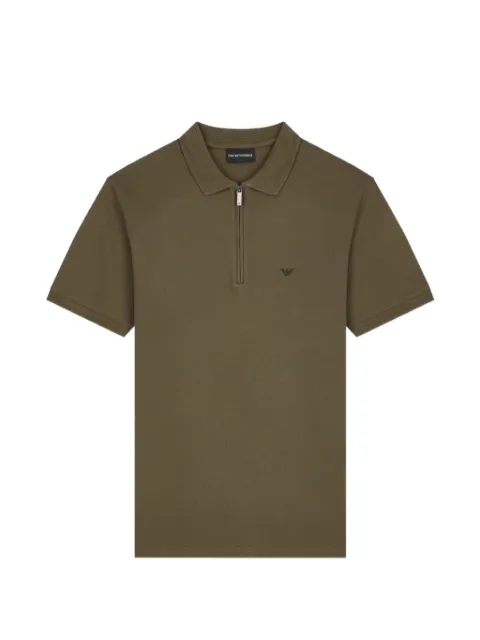 Emporio Armani polo shirt in piqué with partial zip