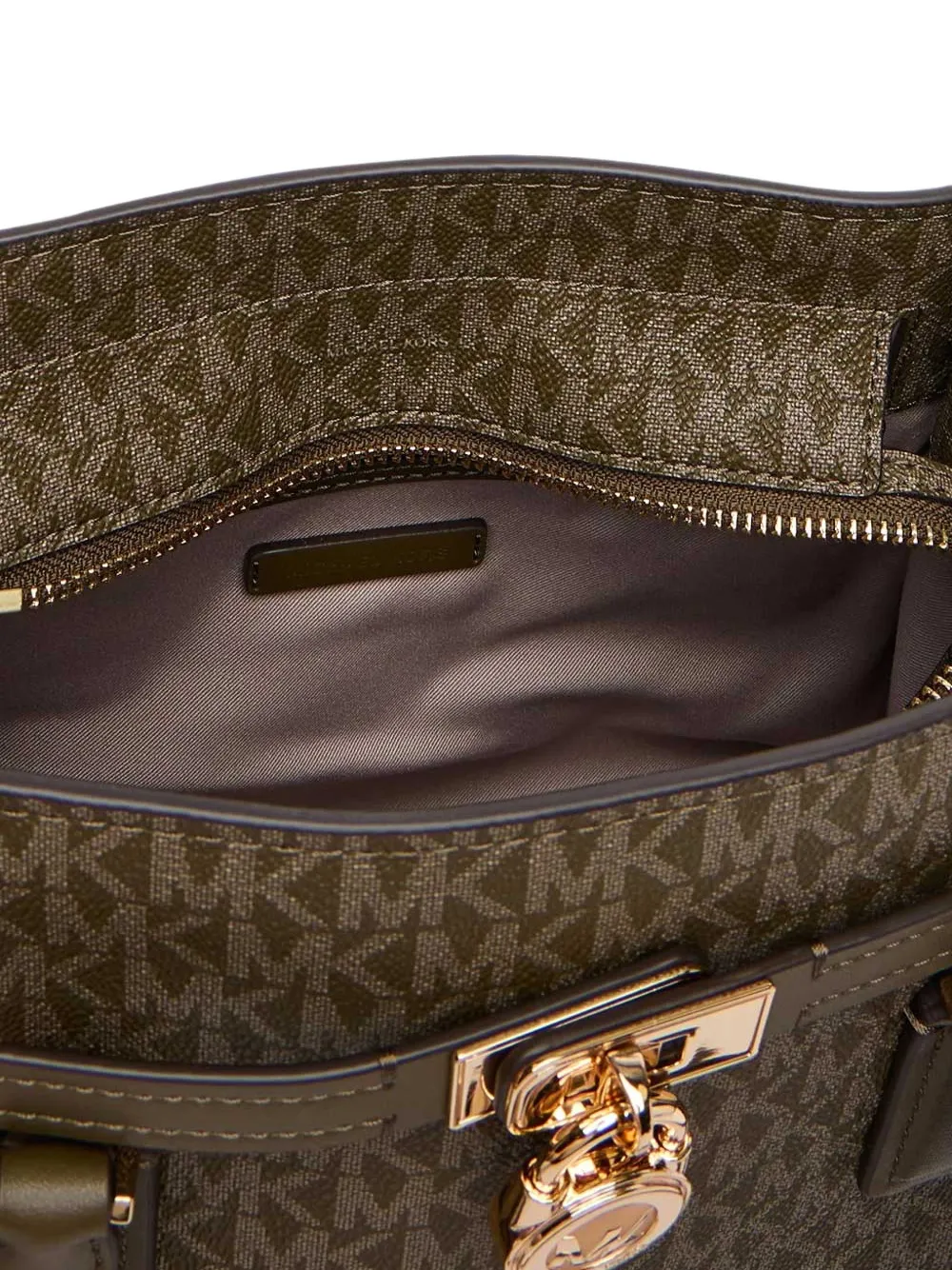 Michael Kors Shopper met hangslotdetail en logo-print Groen