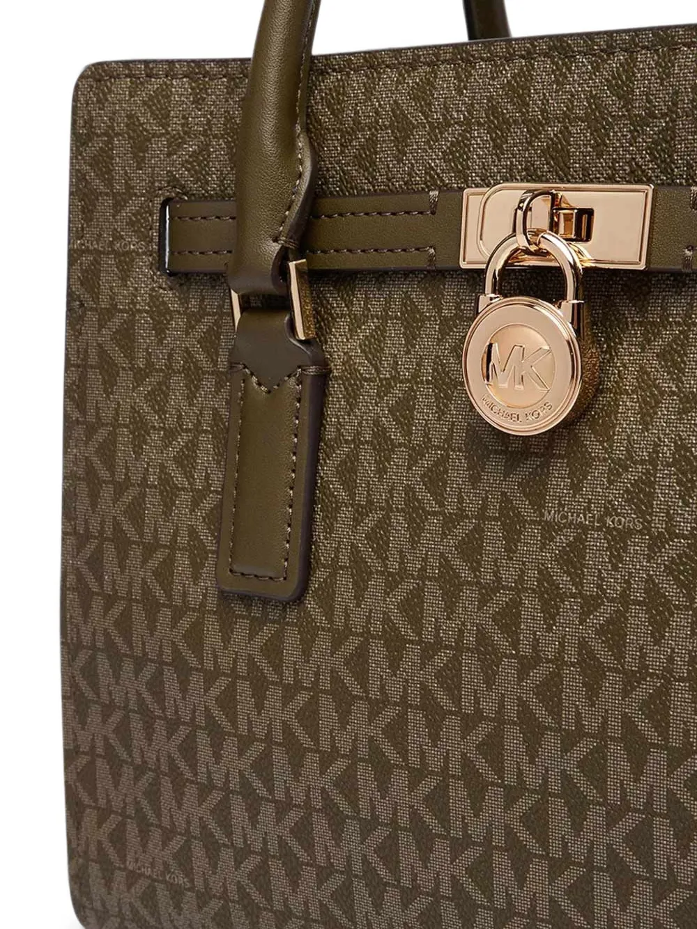 Michael Kors Shopper met hangslotdetail en logo-print Groen