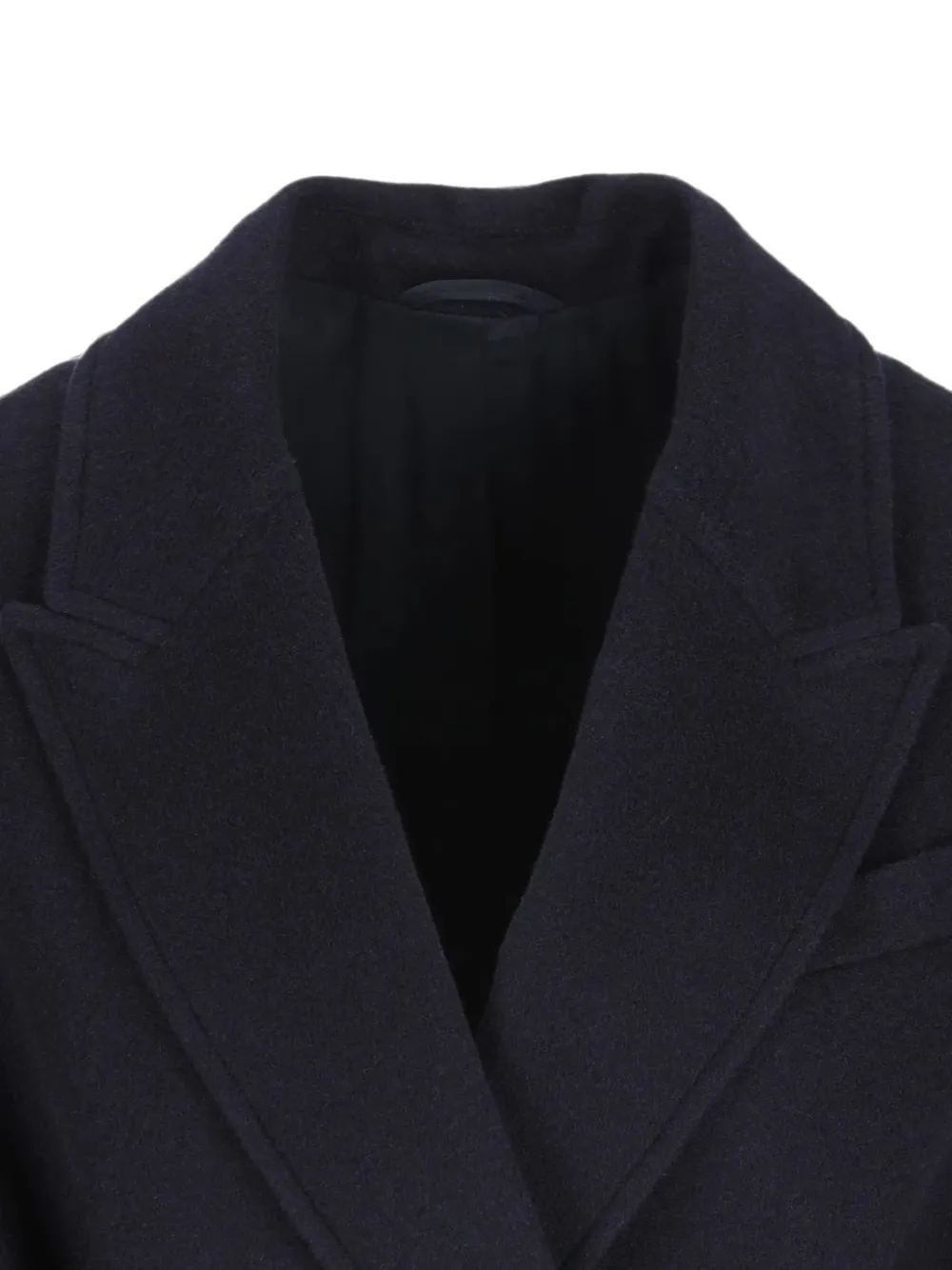 Brunello Cucinelli Jas met ceintuur en dubbele rij knopen Blauw