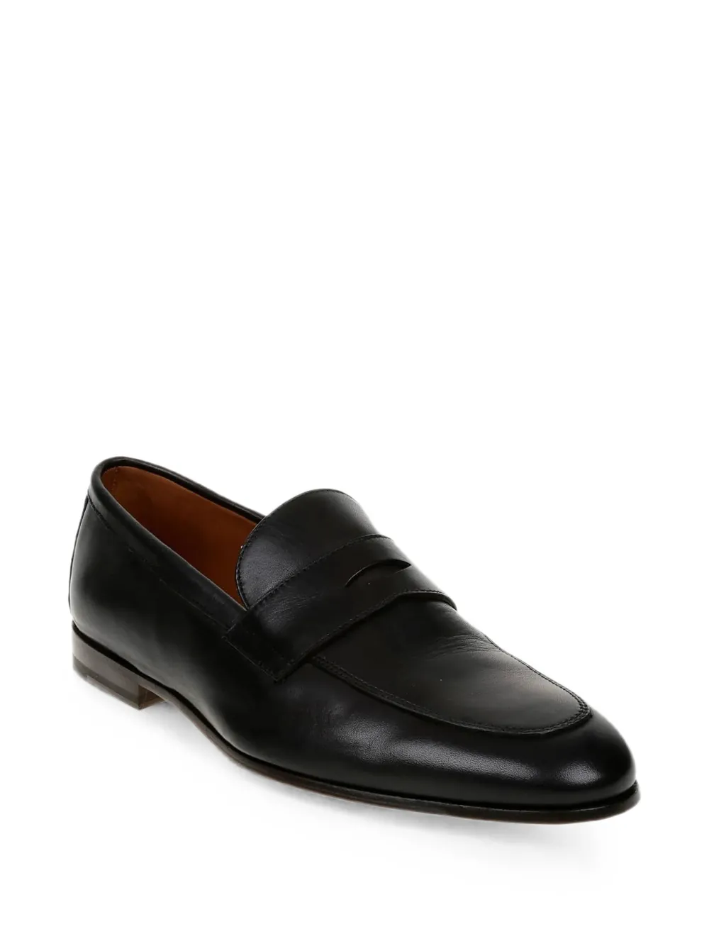 Doucal's penny-slot almond-toe loafers Zwart