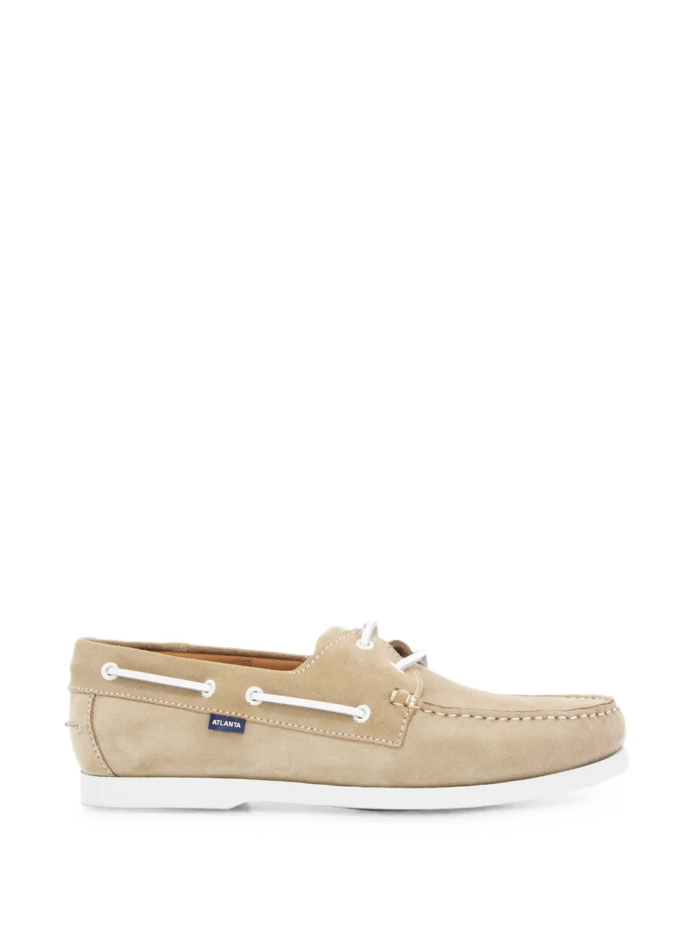 Atalanta Weller lace-up suede boat shoes - Nude