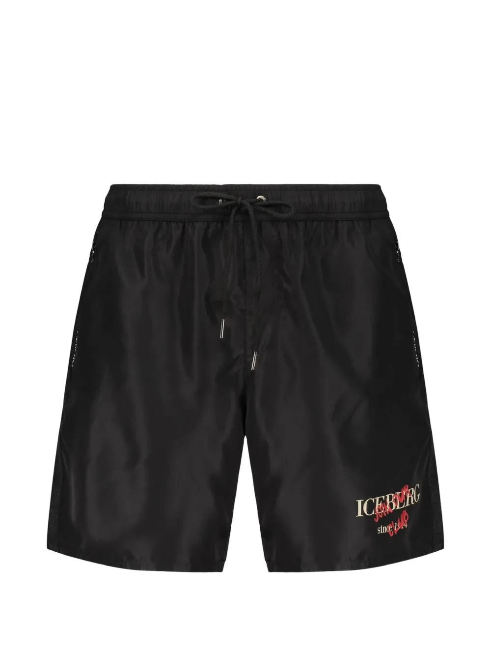 Iceberg logo-print drawstring swim shorts - Nero