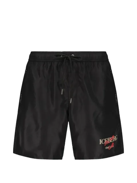 Iceberg logo-print drawstring swim shorts