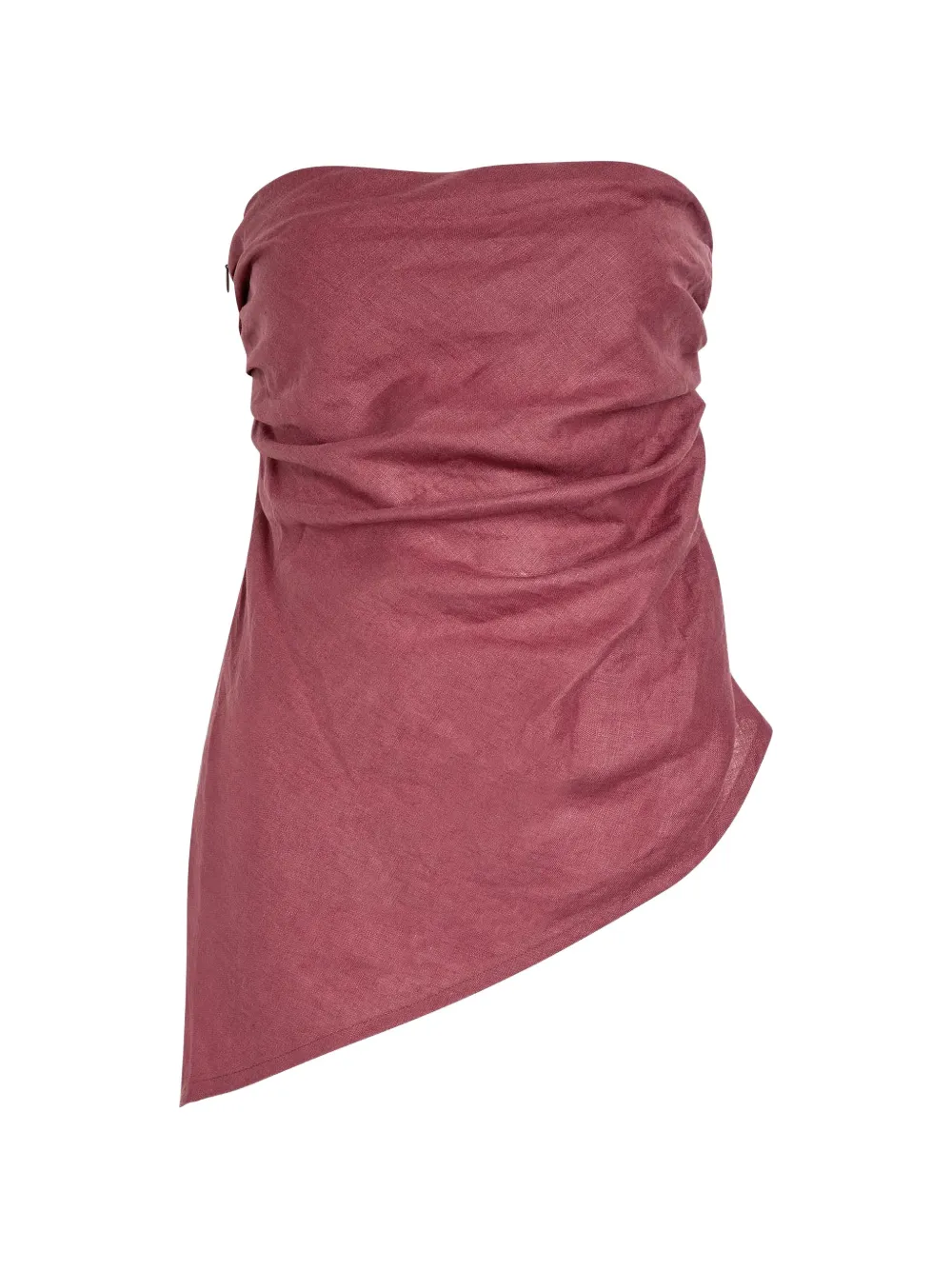 Faithfull Nera draped asymmetric-hem top - Rosso