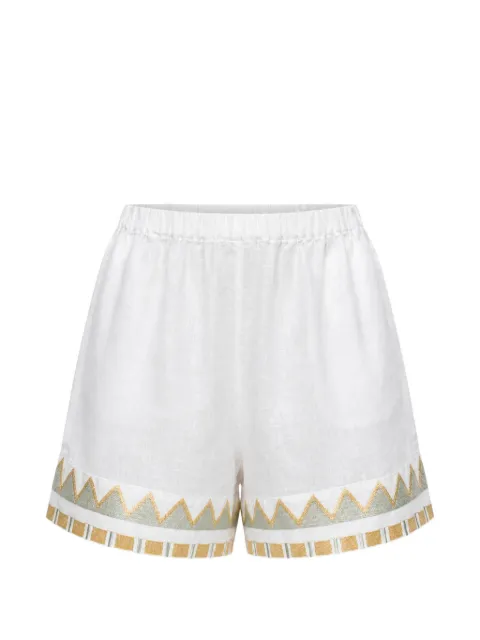 GREEK ARCHAIC KORI Papyrus embroidered mini shorts