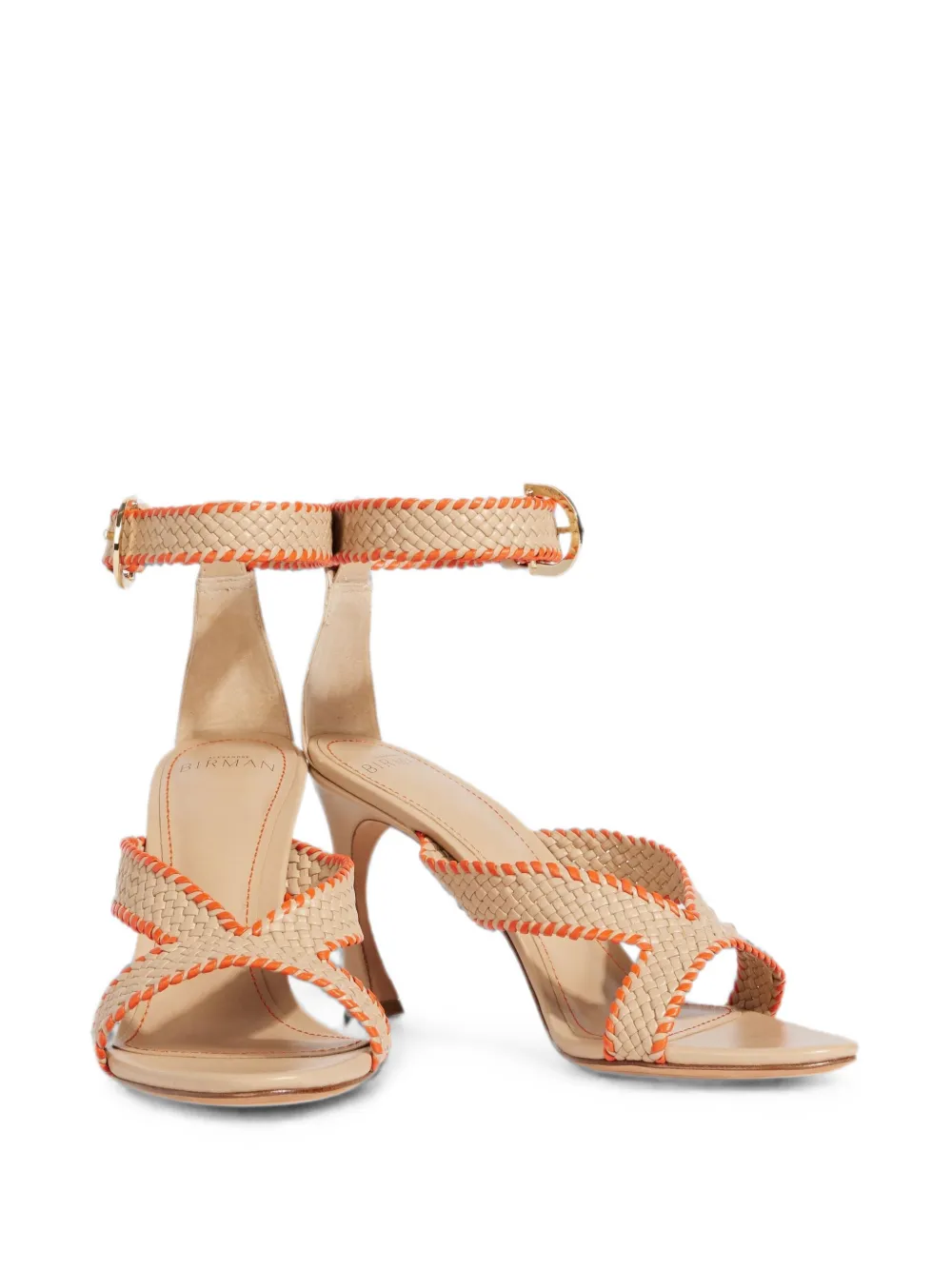 Alexandre Birman Giorgia woven leather sandals Beige