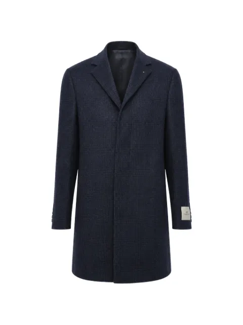 Corneliani District Check virgin wool coat