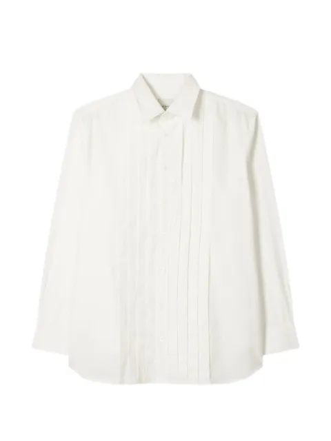 Paul Smith white pleat-front cotton shirt