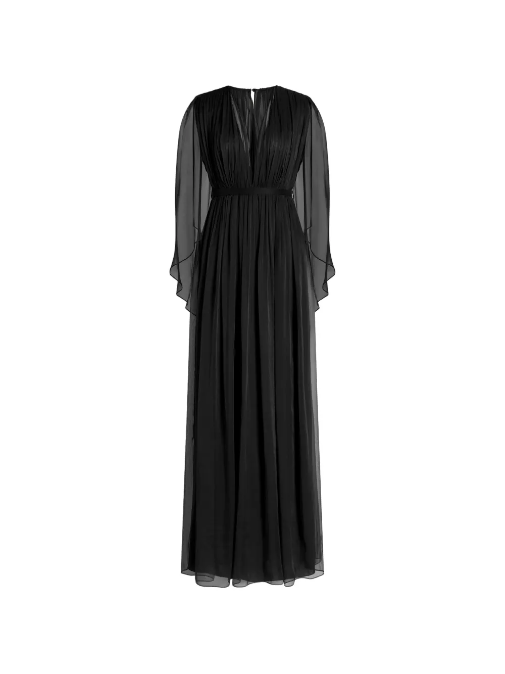 Alberta Ferretti V-neck cape-sleeve maxi dress - Black