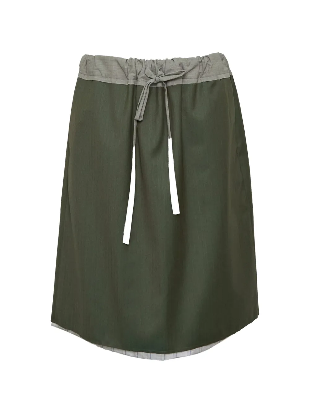 Sonia Carrasco Drawstring-waistband Panelled Mini Skirt In Green