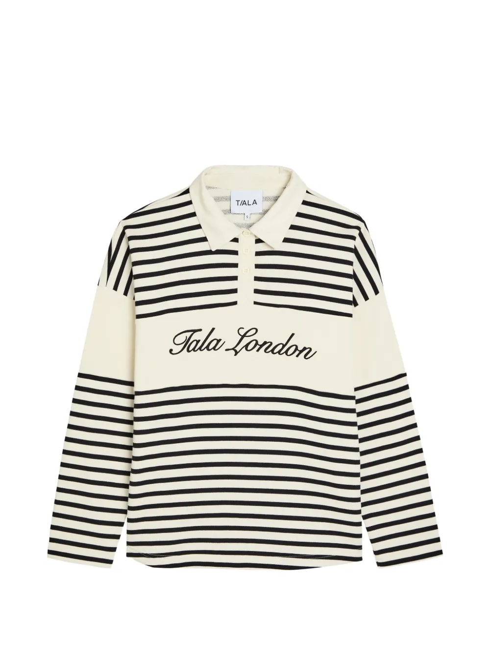 Tala striped long-sleeve polo shirt - Toni neutri