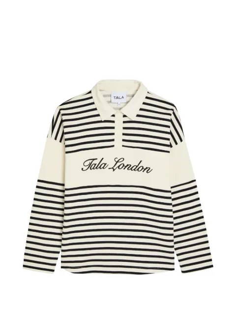 Tala striped long-sleeve polo shirt