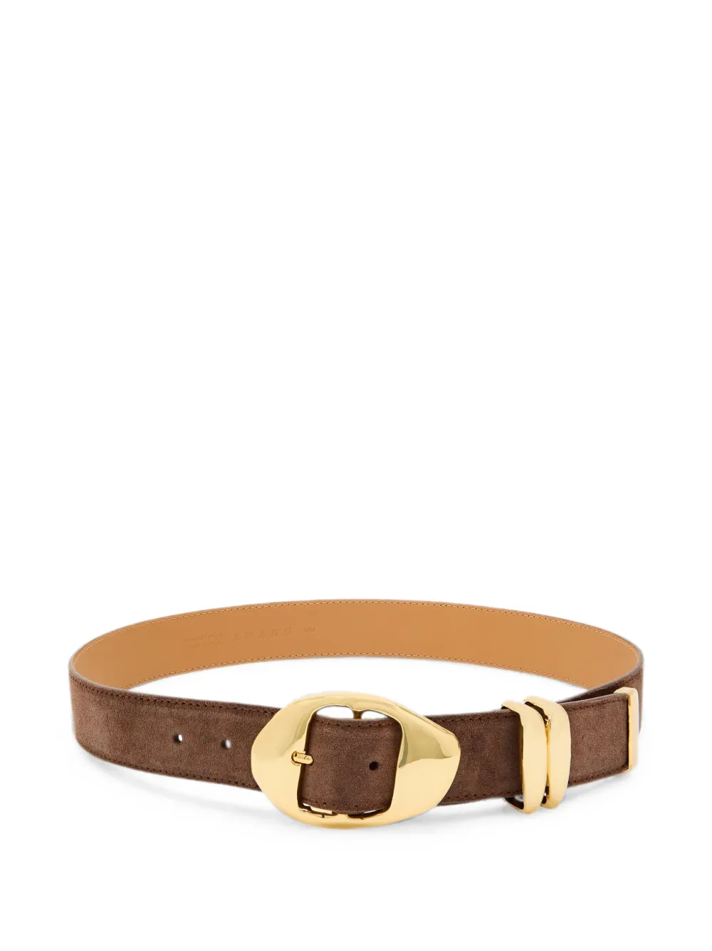 Amanu The Grumeti suede sculptural-buckle belt - Marrone