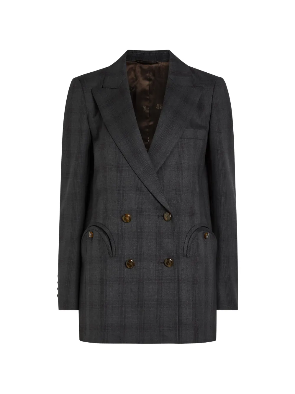Blazé Milano Everyday double-breasted checked blazer - Grey