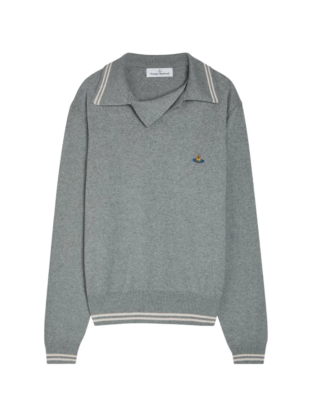 Vivienne Westwood Orb-embroidered striped-trim sweater - Grau
