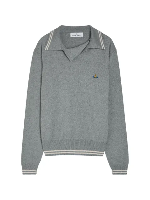 Vivienne Westwood Orb-embroidered striped-trim sweater