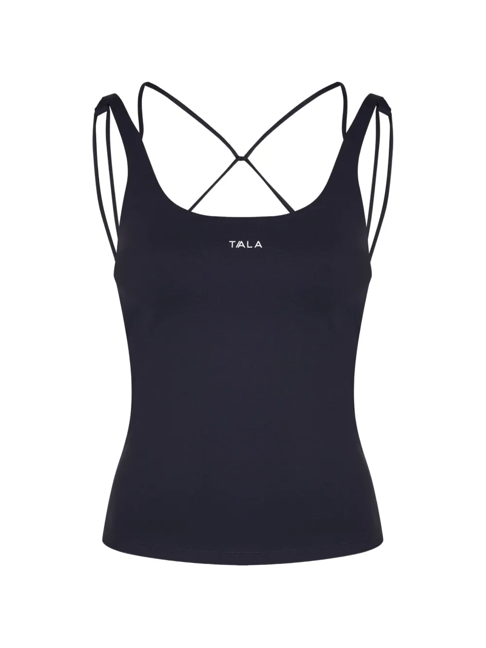 Tala logo-print crossover-strap top - Blu