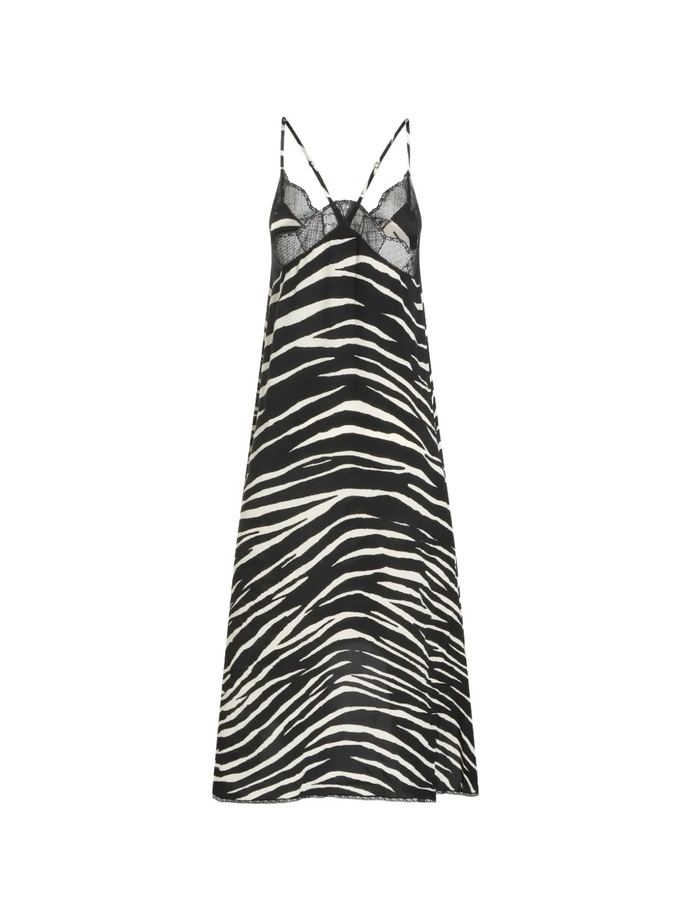 Zadig&Voltaire zebra-print lace-trim dress Zwart