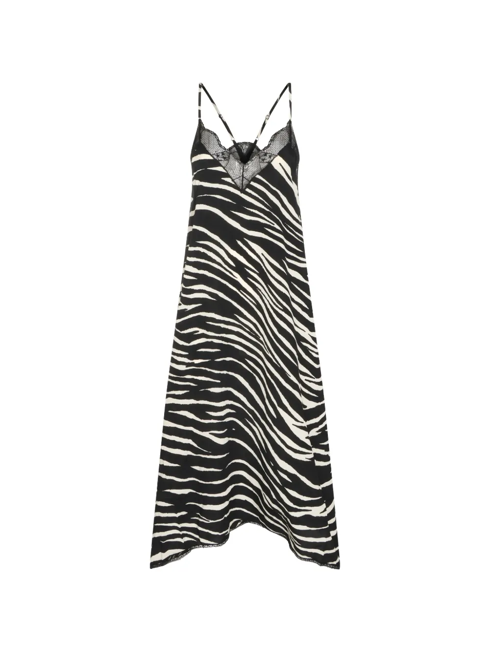 Zadig&Voltaire zebra-print lace-trim dress Zwart