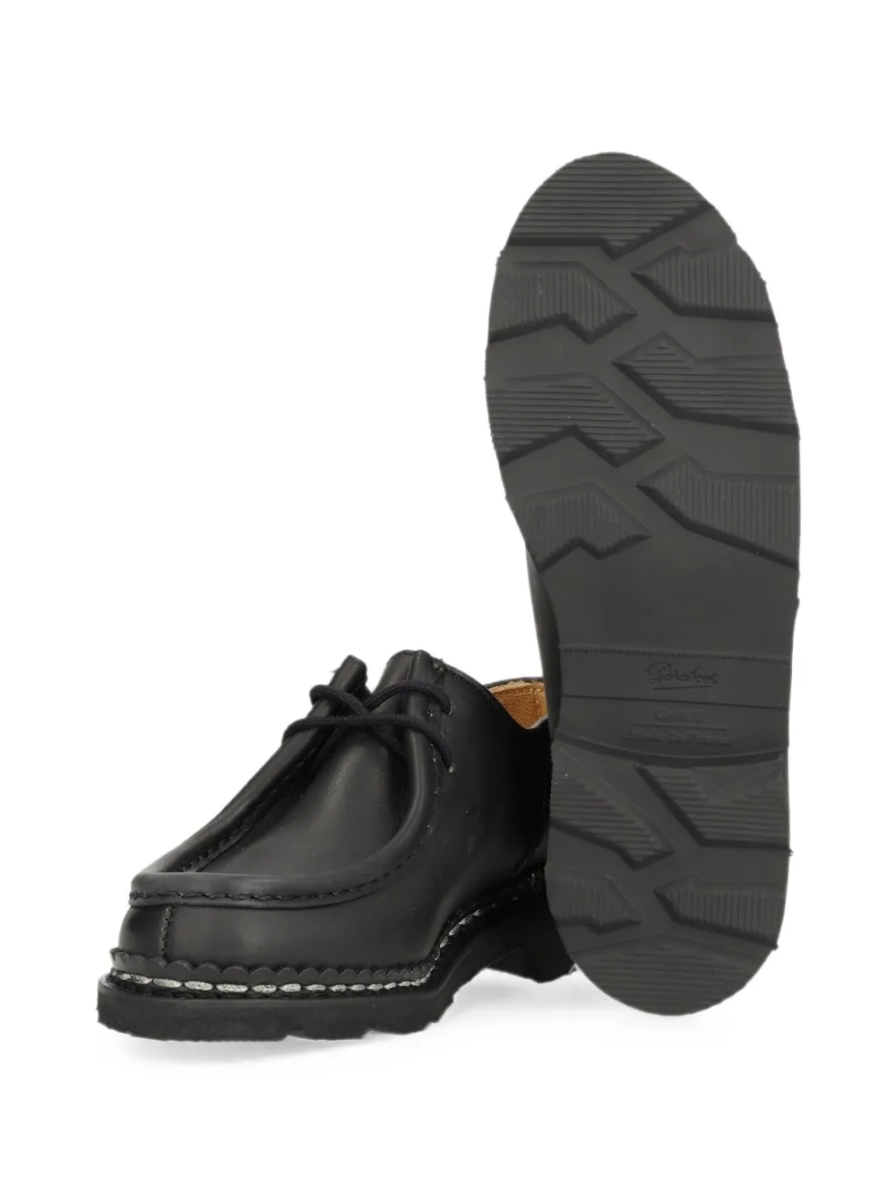 Paraboot Michael contrast-stitch derby shoes Zwart