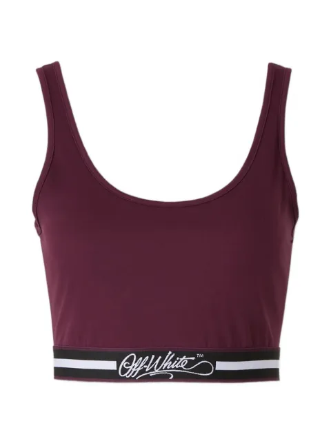 Off-White logo-underband crop top