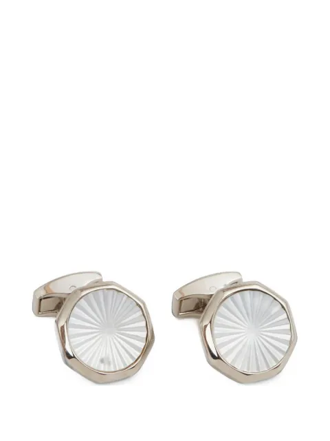 Tateossian Sunburst Semiprecious sunray-engraved decagonal cufflinks