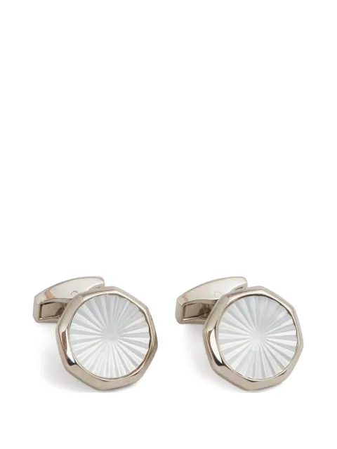 Tateossian Sunburst Semiprecious sunray-engraved decagonal cufflinks